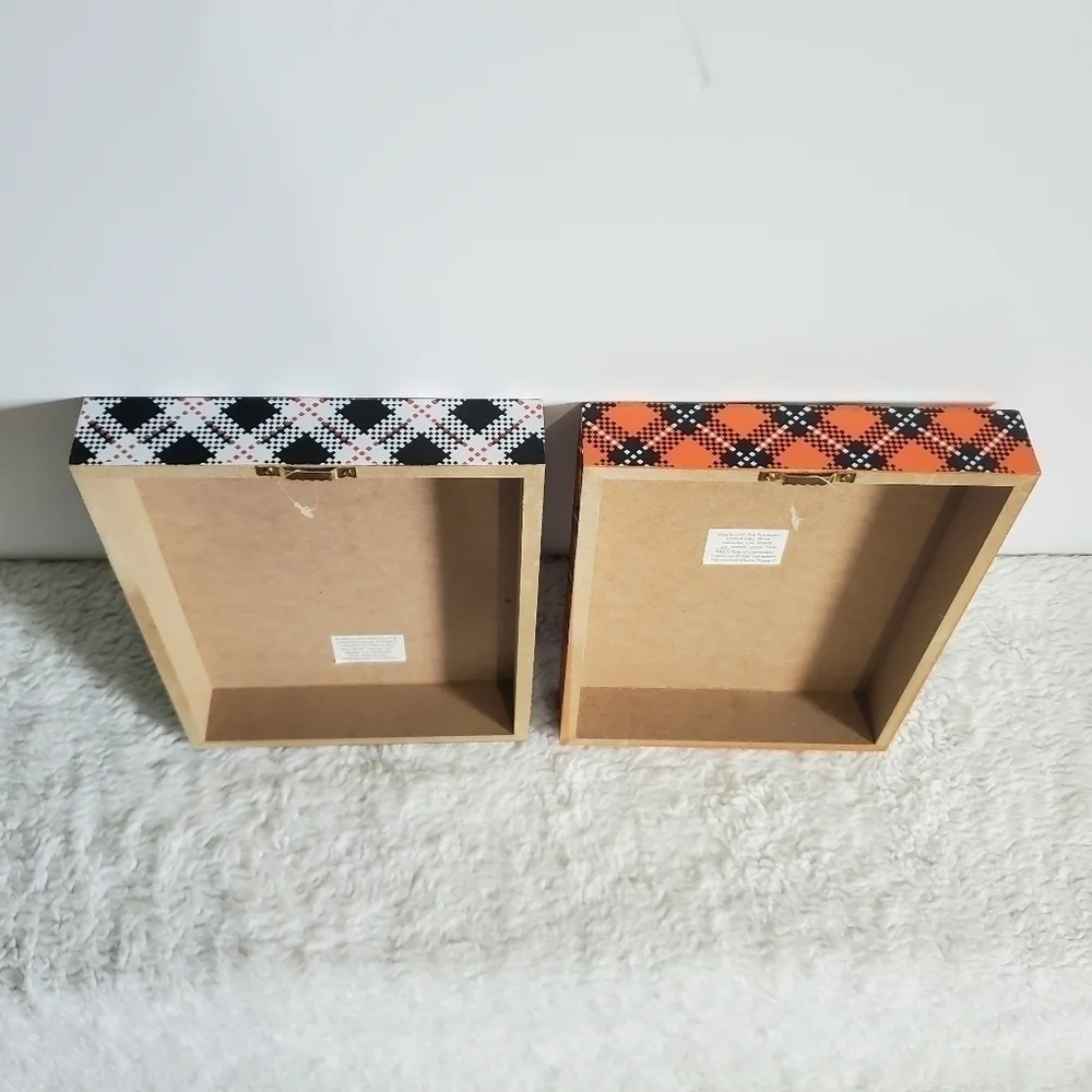 Halloween Wall Table Box Decor Smell My Feet Witch Happy Owl O Ween 2 Pc Set